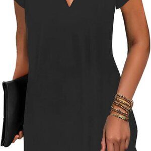 Summer Dresses for Women Petal Short Sleeve V-Neck Beach Dress Floral Print Dres